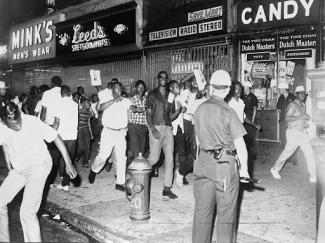 Demonstrators during the Harlem Riots
