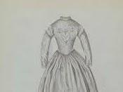sketch of 1860s wedding dress 