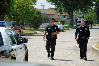 LAPD walking the streets