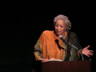 Toni Morrison being interviewed
