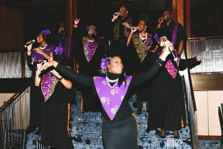 Harlem Gospel Choir on Stage at The Grille, NYC during the Art Production Gala