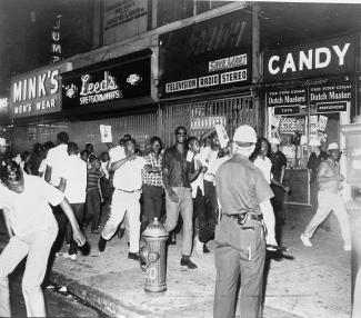 Demonstrators in Harlem