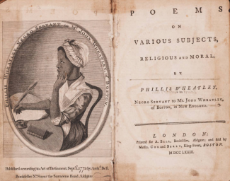 Pages from a book of Phillis Wheatley poems