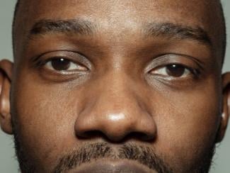 Close up of black man's face