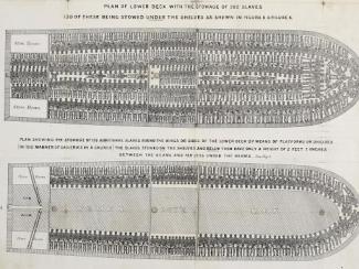 poster of the interior of a slave ship