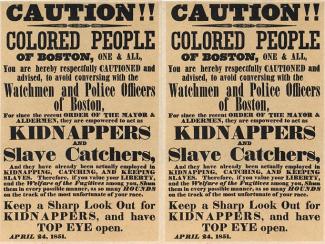 Slave kidnap poster 1851 Boston