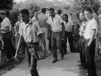 black students entering clinton high school