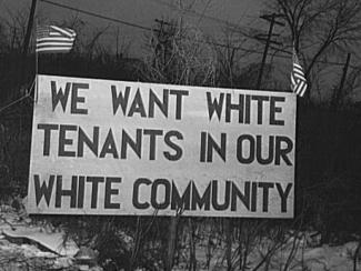 Racial segregation sign in the United States