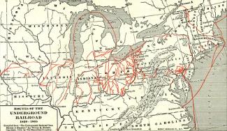 Routes of the Underground Railroad map