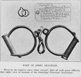 Shackles worn by the fugitive slave when rescued