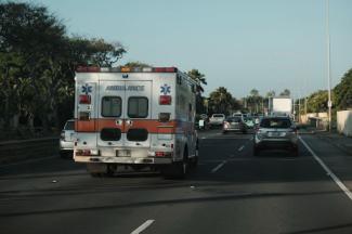 ambulance on the road