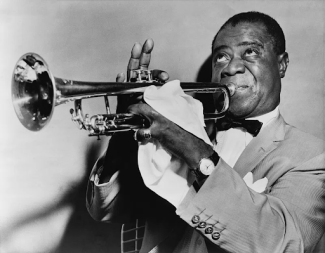 louis armstrong playing trumpet