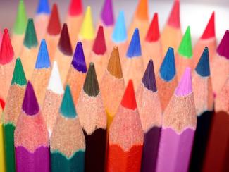 sharpened color pencil tips