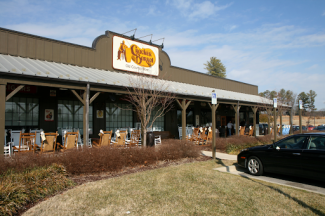 front of a cracker barrel store