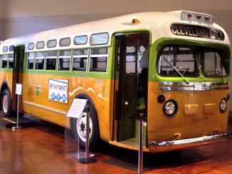 display of bus that rosa parks had ridden on 