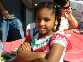 child in traditional wear