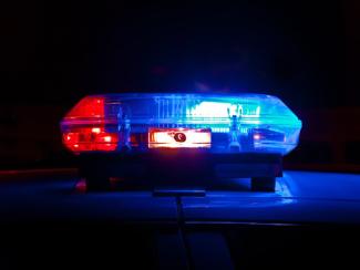 police lights lit up