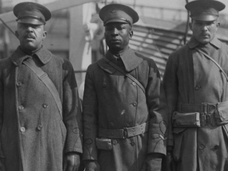 three black soldiers in uniform in france 