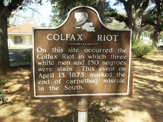 plaque that describes colfax riot 