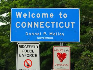 welcome to connecticut sign