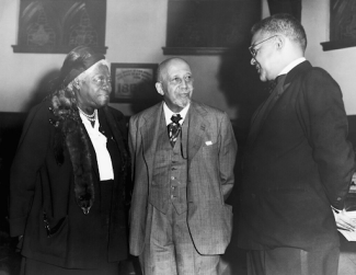 three people standing together