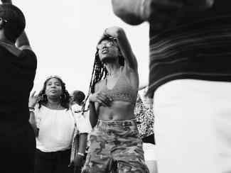 people dancing in a group