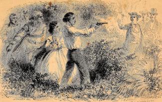 illustration of maum guinea on a louisiana estate showing a romance