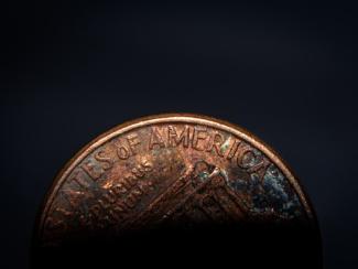 up close view of a penny