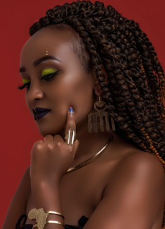 black woman with her eyes closed