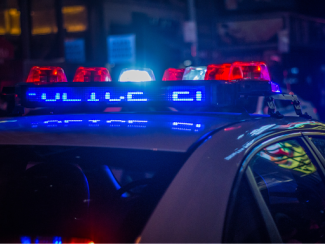 police light sirens on