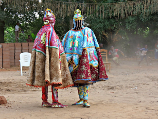 two people standing together