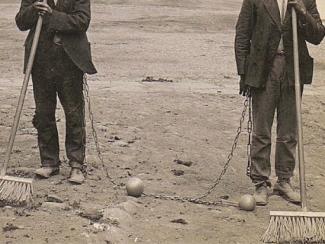 chain gang street sweepers