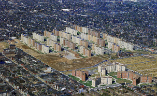 aerial view of housing projects