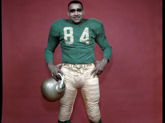 photo of johnny bright in a football uniform