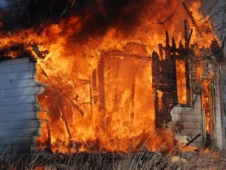 house on engulfed in flames