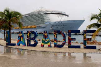 labadee sign in front of a port