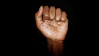 black power fist raised