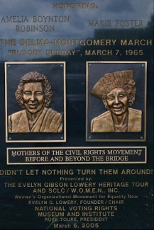 plaque for selma montgomery march leaders