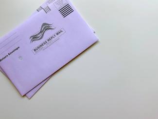 two envelopes on a white background 