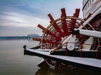ferry rudder in the water