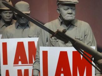 diorama of memphis sanitation workers strike