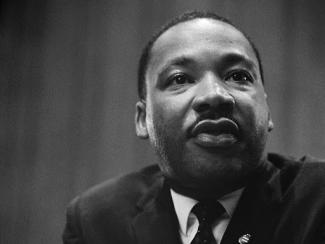 Martin Luther King jr at a press conference