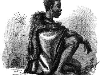 illustration of an african king kneeling