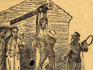 illustration of an enslaved person at a hanging