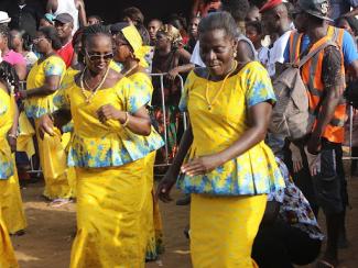 dancers in festive clothing