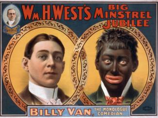 Minstrel poster featuring Billy Van Ware in and out of blackface