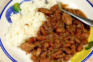 plate of red beans and rice