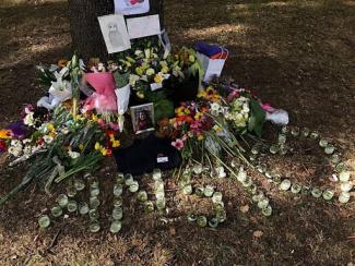 memorial to a victim of christ church shooting
