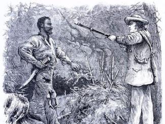 illustration of the discovery of nat turner in a forest