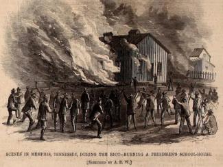 illustration of a racist bomb threats post civil war